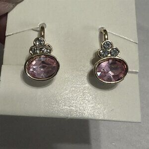 Avon Vintage 1990 Pastel Facets Pierced Earrings - Light Rose In Box